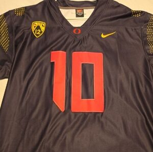 Bo Nix Nike Black Jersey with Pink, Black and Yellow Accents